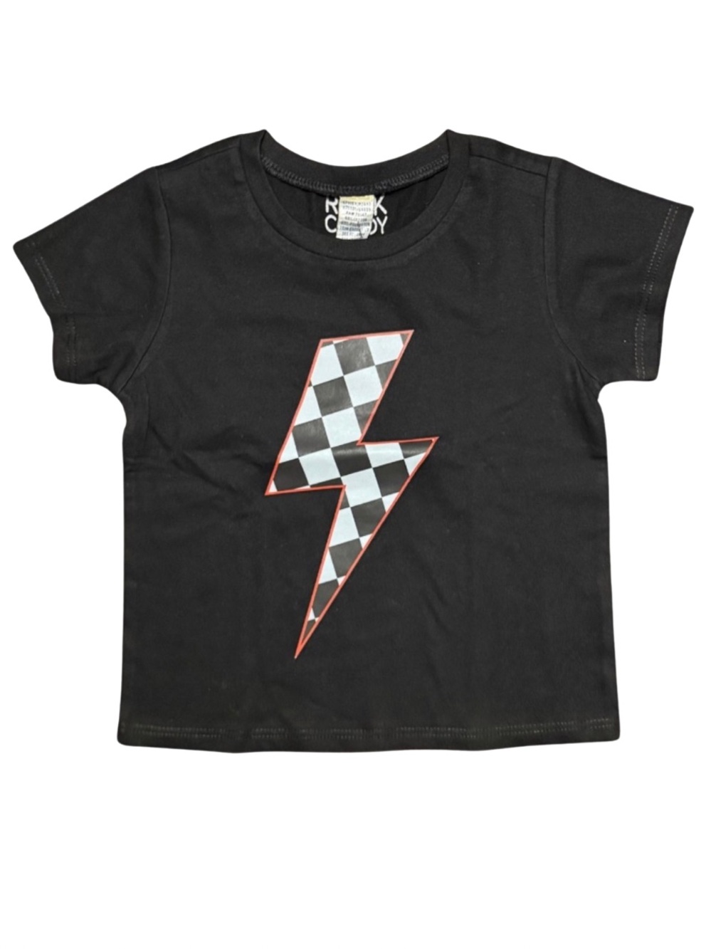 Rock Candy Black T-Shirt with checkered lightning bolt boys size 24 months NWOT